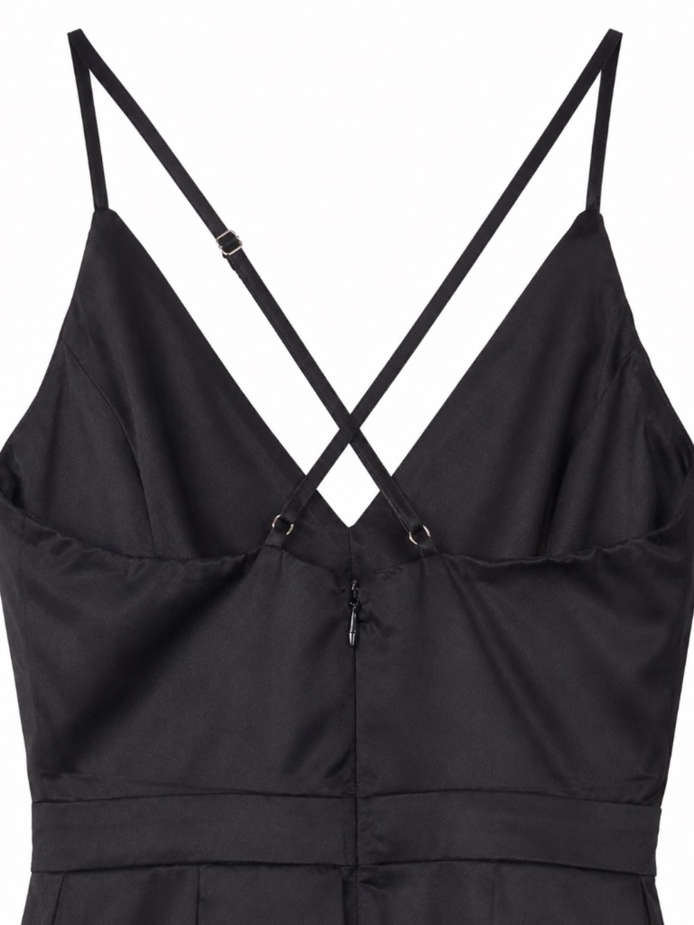 Lulus Black Satin Fit-and-Flare Dress – Size Small - Picture 4 of 5